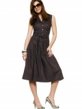 girl in short dress in style with glasses